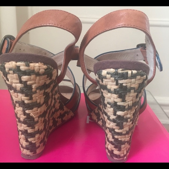 Anthropologie Pink studio strappy wedge heels - Picture 4 of 5